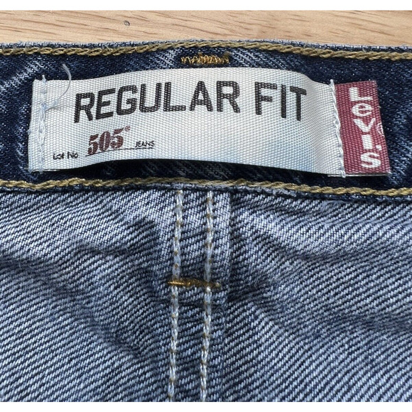 Vintage Levis 505 Regular Straight Fit Men's Size 42X30 Denim‎ Blue Jeans Cotton - Picture 2 of 5